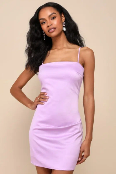 Lulus Ideal Perfection Lavender Satin Sleeveless Mini Dress In Purple