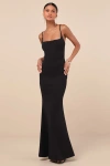 Lulus Imre Black Sleeveless Mermaid Maxi Dress In Black