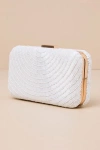 Lulus Incredible Shine White Beaded Rectangular Clutch In White