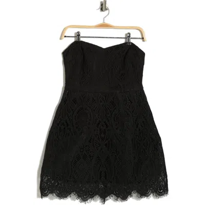 Lulus Ines Lace Corset Minidress In Black