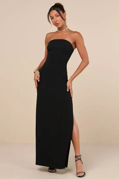 Lulus Infamous Icon Black Strapless Column Maxi Dress