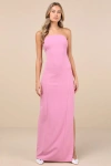 Lulus Infamous Icon Light Pink Strapless Column Maxi Dress In Light Pink