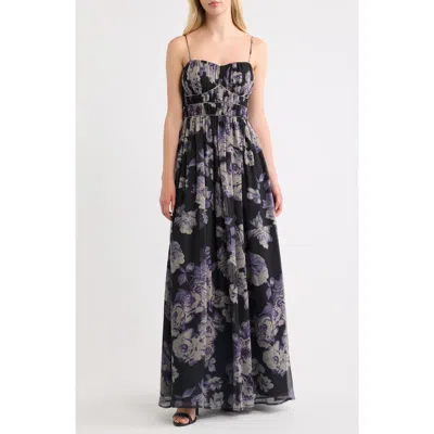 Lulus Inka Floral Maxi Dress In Black Floral