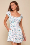Lulus Instinctive Cutie Pink Floral Bustier Mini Dress With Pockets In Pink