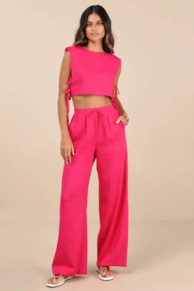 Lulus Irida Hot Pink Drawstring Pants