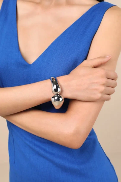 Lulus Iyona Silver Chunky Tapered Cuff Bracelet