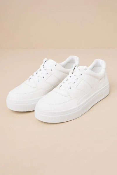 Lulus Janson White Flatform Lace-up Sneakers