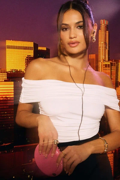 Lulus Jarena White Ruched Off-the-shoulder Top