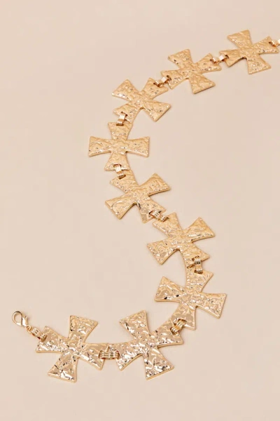 Lulus Jayanta Gold Textured Cross Belt