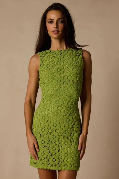 Lulus Jazlene Bright Green Crochet Knit Mini Dress
