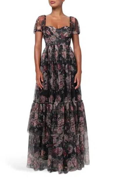 Lulus Jenna Floral Mesh Maxi Dress In Multi