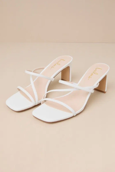 Lulus Jobelle White Strappy High Heel Sandals