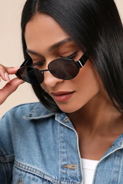 Lulus Judi Black Round Sunglasses