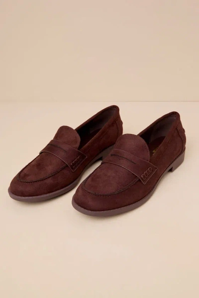 Lulus Julius Brown Suede Loafer Flats