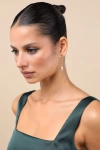 LULUS JUST DAZZLING GOLD RHINESTONE DROP EARRINGS