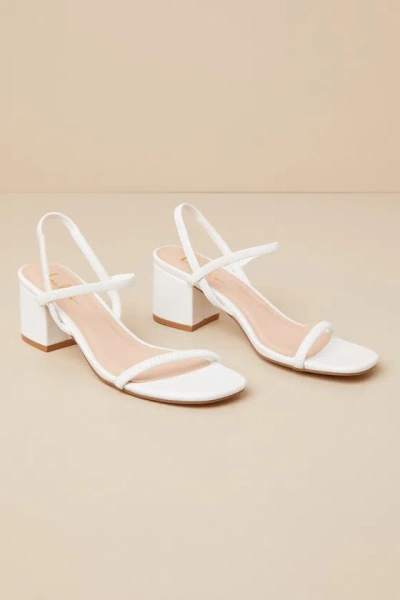 Lulus Kalea White Strappy High Heel Sandals