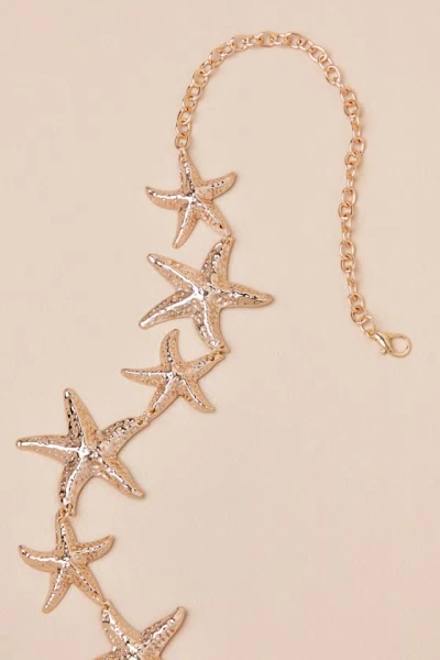 Lulus Kanani Gold Starfish Chain Belt