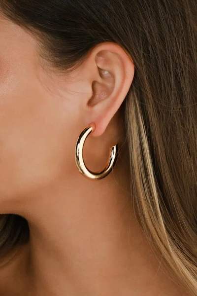 Lulus Karissa Gold Hoop Earrings