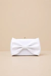 Lulus Karol White Bow Clutch In White