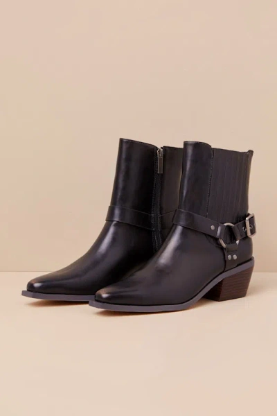 Lulus Karson Dark Brown Distressed Moto Ankle Boots