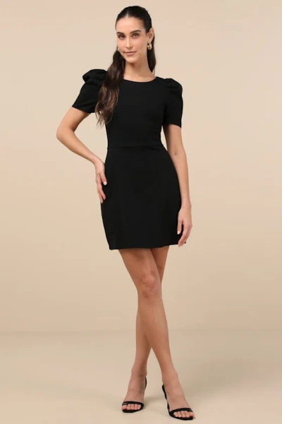 Lulus Kasai Black Short Sleeve Mini Dress