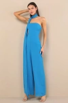 Lulus Kavina Bright Blue Wide-leg Jumpsuit And Scarf Set In Blue