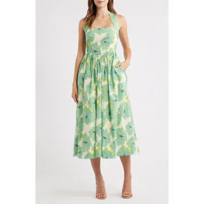Lulus Kawaii Floral Print Halter Midi Dress In Multi