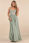 Lulus Kaylin Sage Pleated Lace Maxi Dress In Multi