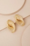 Lulus Klasina Sparkly Gold Twisted Layered Earrings