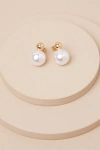 Lulus Krisalyn Gold Pearl Stud Earrings In Gold