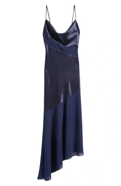 Lulus Lainey Cowl Neck Midi Dress In Blue