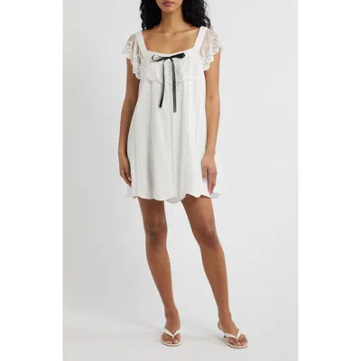 Lulus Lana Lace Trim Minidress In White