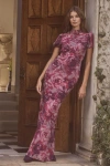 Lulus Langley Mauve Multi Floral Backless Maxi Dress In Purple