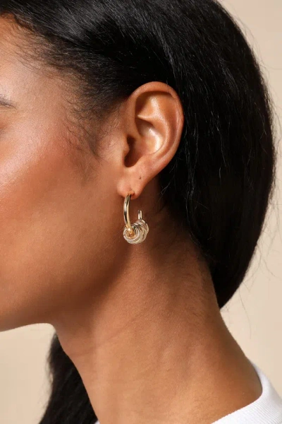 Lulus Layered Luxury Gold Multi-hoop Earrings
