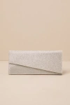 Lulus Leeva Silver Beaded Asymmetrical Clutch In Silver