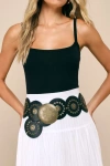 Lulus Legendary Vibes Black Studded Disc Belt In Black