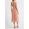 Lulus Leighton Tie Shoulder Organza Fit & Flare Dress In Pink