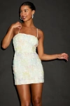 Lulus Leontia White Multi Floral Applique Beaded Mini Dress