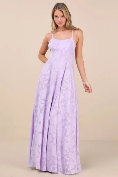 Lulus Let There Be Romance Lavender Burnout Floral Maxi Dress In Purple