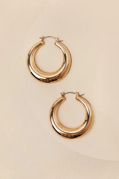 Lulus Liese Gold Hoop Earrings