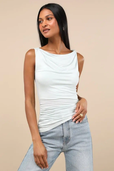 Lulus Linzia Mint Jersey Knit Asymmetrical Top