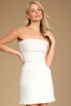 Lulus Little Lovely Ivory Strapless Mini Dress In Ivory