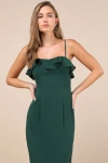 Lulus Lively Evenings Green Sleeveless Tiered Maxi Dress In Green
