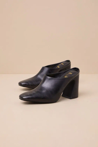 Lulus Londynn Black Square-toe Mule Pumps