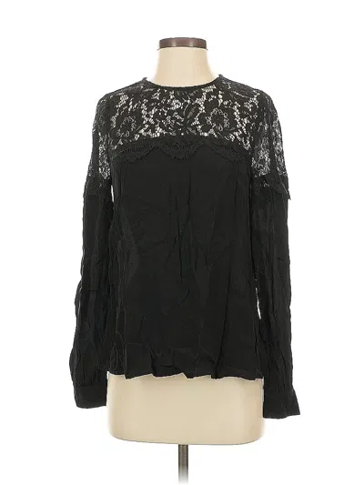 Pre-owned Lulus Long Sleeve Blouse In Black