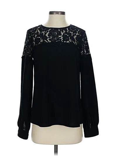 Pre-owned Lulus Long Sleeve Blouse In Black