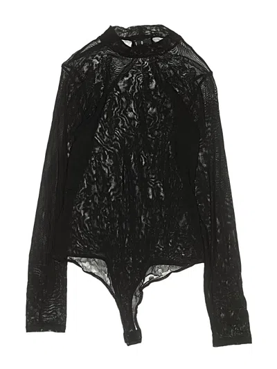 Pre-owned Lulus Long Sleeve Blouse In Black