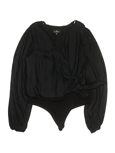 Pre-owned Lulus Long Sleeve Blouse In Black