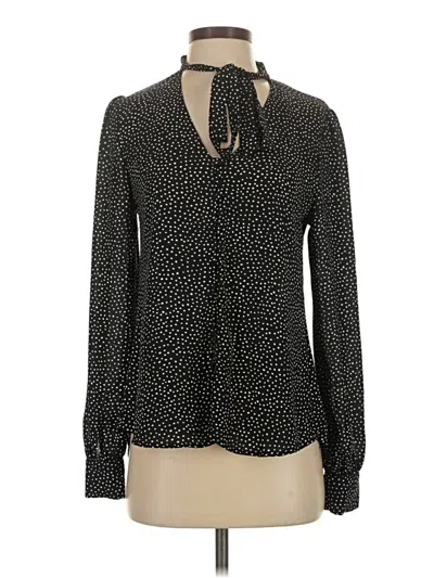 Pre-owned Lulus Long Sleeve Blouse In Black