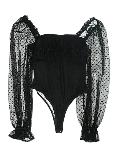 Pre-owned Lulus Long Sleeve Blouse In Black